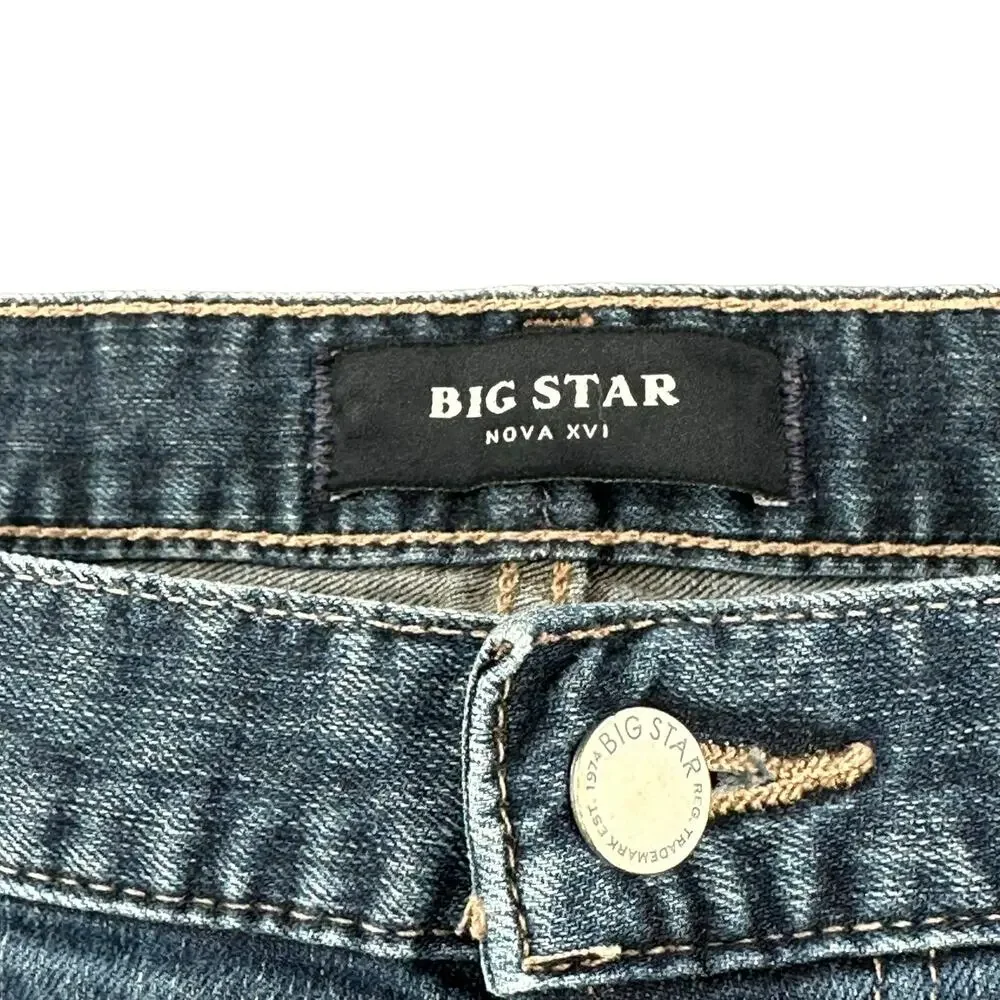 Big Star Jeans Mens 35x27 Nova XVI 17‎ Union Comfort Straight Dark Wash Denim